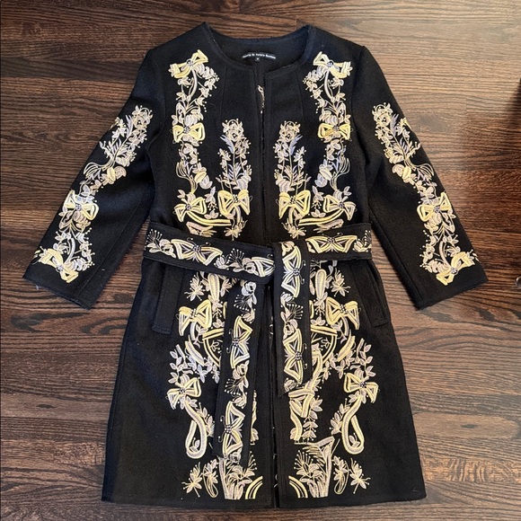 Victoria Beckham Jackets & Blazers - Victoria Beckham Black Wool Embroidered Kimono Jacket